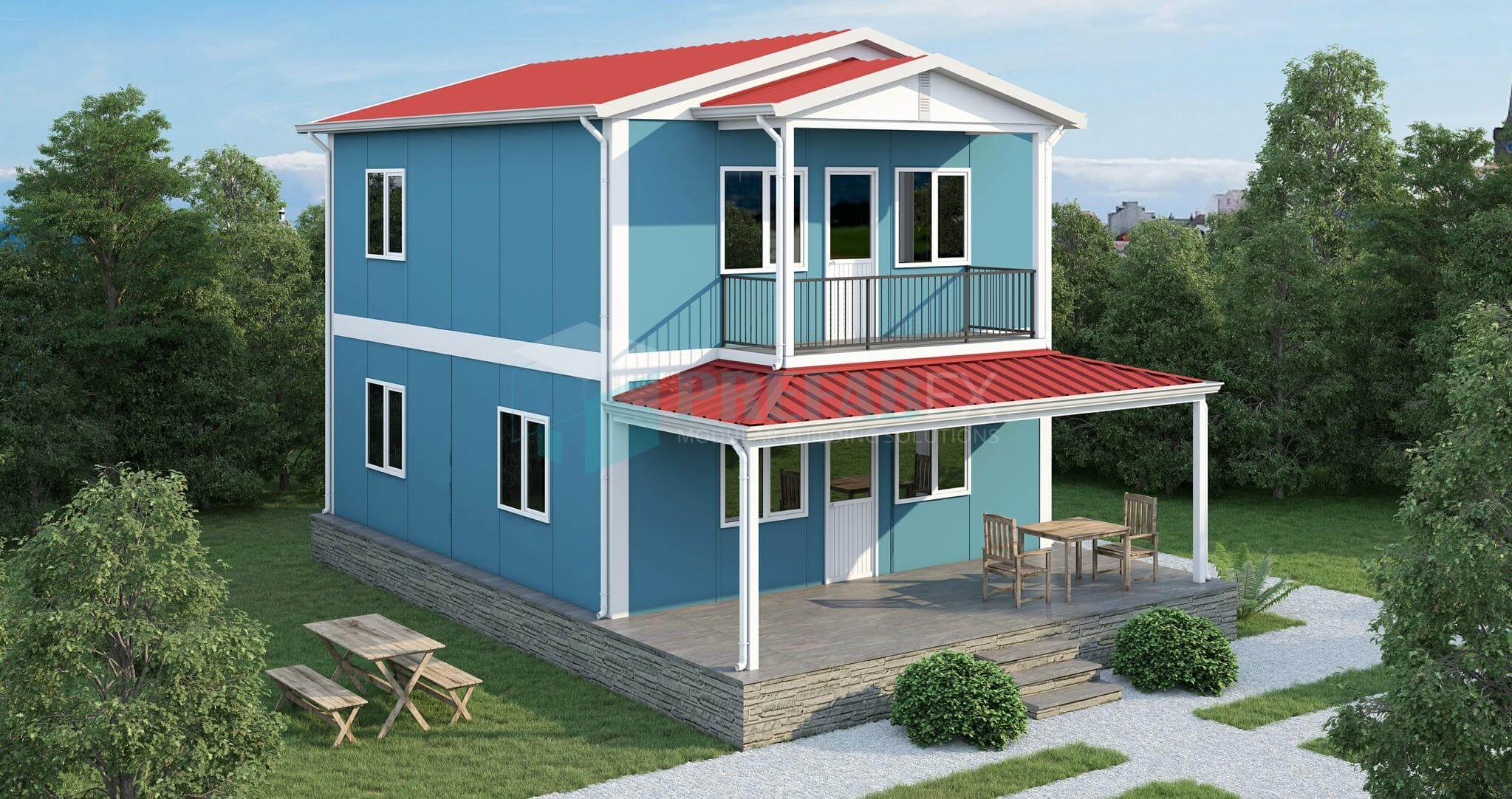Two Story Prefabricated Home -124 m²